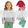 thumbnail image 4 of Gerichy Toddler Baby Boy Christmas Outfit Tree Embroidery Long Sleeve Polo Collared Sweatshirt Plaid Pants Set Clothes 12 18 24 Months 2T 3T 4T, 4 of 7
