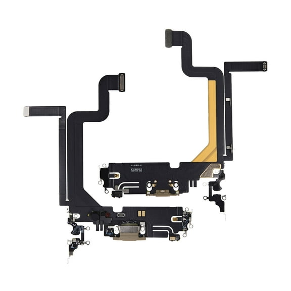 Replacement Charging Port Flex Cable Compatible For iPhone 14 Pro Max (Premium) (Gold)