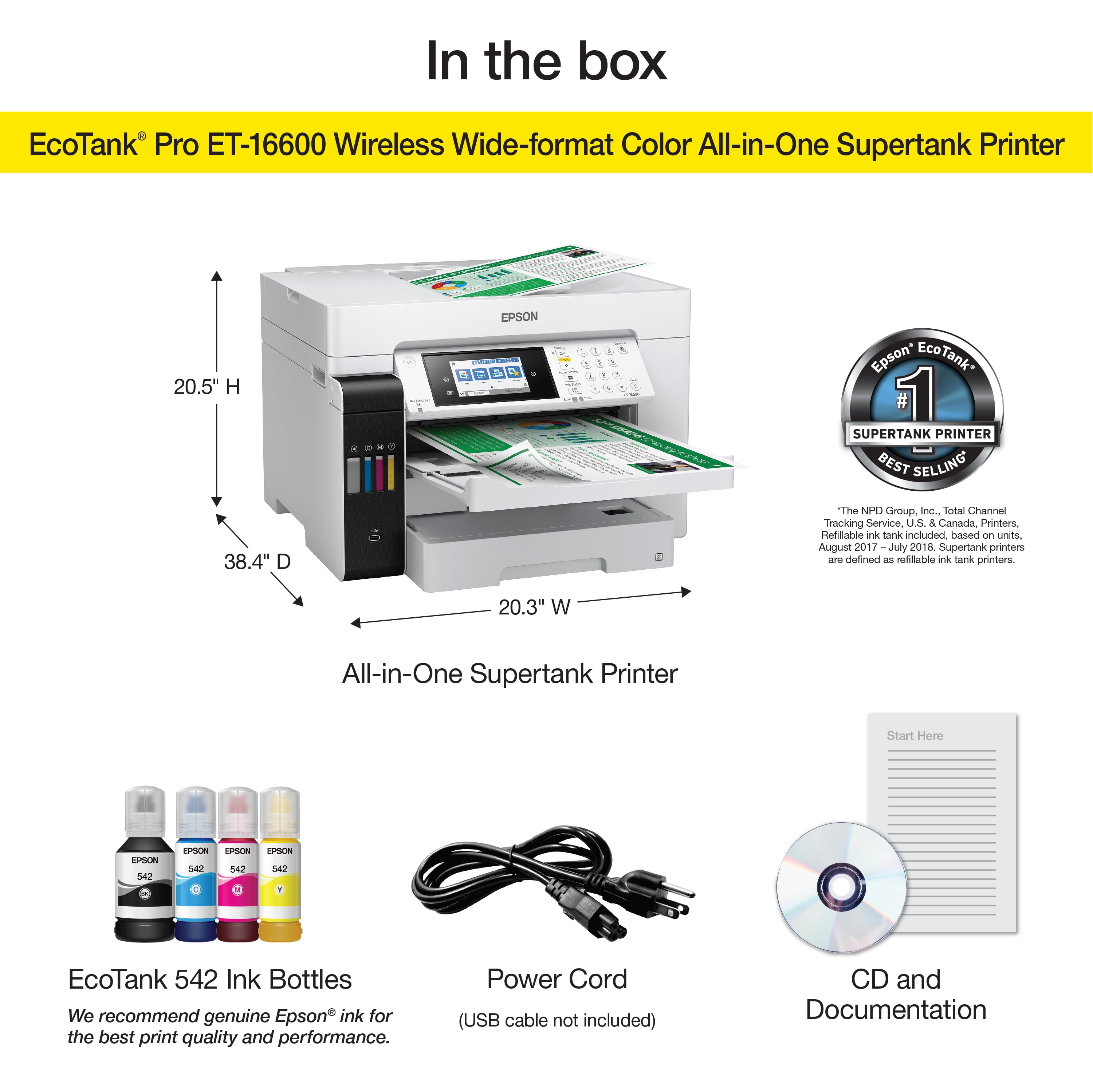 Epson - Imprimante Multifonction 4-en-1 - EPSON - Ecotank ET-16600 - Jet  dencre - A3/A4 - Couleur - Wi-Fi - C11CH72401 - Imprimante Jet d'encre -  Rue du Commerce