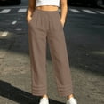 thumbnail image 5 of cocolona Womens Casual High Waist Wide Leg Pants Elastic Waist Drawstring Straight Vacation Lounge Pants with Pockets, 5 of 5