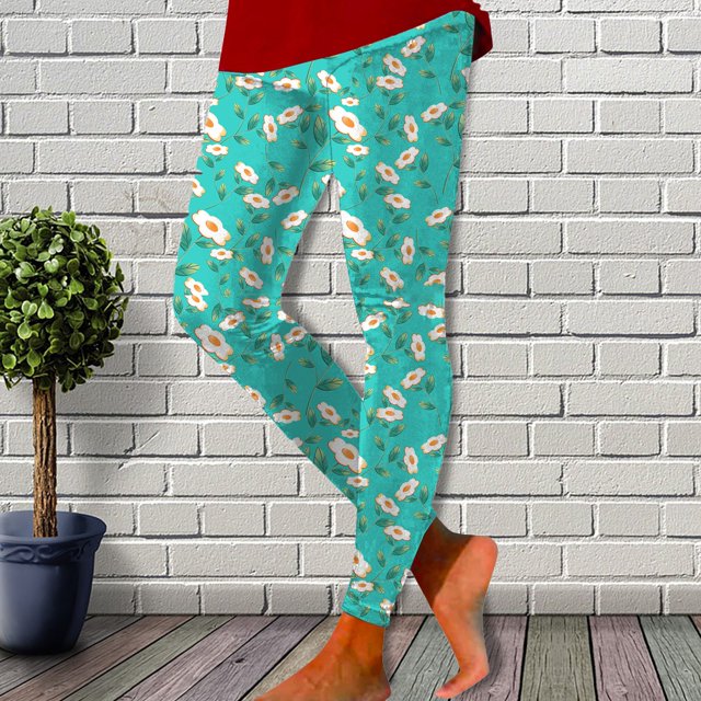 MKLEKYY Leggings deportivos para mujer, moda casual, estampado floral, mallas deportivas de fitness, pantalones de yoga