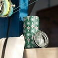 thumbnail image 3 of 20oz Tumblers Green Christmas Tree and Snowflake Pattern Stainless Steel Vacuum Insulated Double Wall Travel Tumbler Cups Mug with Lid and Straw,Cleaning Brush for Cold & Hot Drinks, 3 of 7