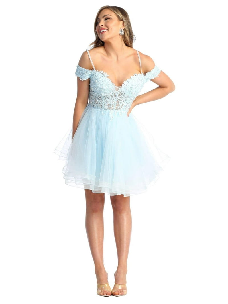 Women's May Queen MQ1897 Cold Shoulder Short Dress homecoming party Black  16 hoco 2025 - Walmart.com