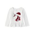thumbnail image 2 of The Children's Place Baby Toddler Girl Santa Unicorn Peplum Ruffle Top, 2 of 2