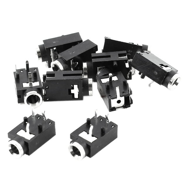 Unique Bargains 10pcs PCB Panel Mount 3 Pins 3.5mm Female Socket Mono Headphone Jack