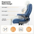 thumbnail image 4 of EOP 23.62'' Extra Wide Office Chair, 600 Lbs Big and Tall Executive Office Chair with Heat and Kneading Massage, Ergonomic Computer Chair with 3D Flip-up Arms, Blue, 4 of 10