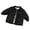 Black, variant on Girls Winter Down Jacket Warm Windproof Lightweight Coat for Kids with Rounded Neck Solid Color Outerwear