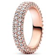 thumbnail image 4 of Pandora2023 nuevo brillante herbario Cluster anillo abierto espumoso amor mensaje anillos para las mujeres atemporal pavimentar doble corazón anillo ajuste 925 Plata de Ley regalo de la joyería Origin, 4 of 4