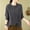 #230-Gray, variant on Craaazy Women Sweaters Slit Asymmetrical Hem Shirts Solid Color Long Sleeve Crew Neck Sweaters With Decor Button Gifts For Women