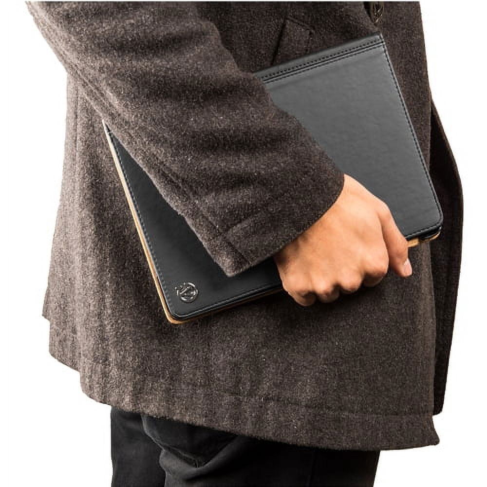 iPad Air 2 9.6" Case - Vegan Leather Portfolio Stand Case For Apple iPad Air 2 2014 With Folding Cover And Interior Slip Accesory Pockets (Black)