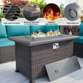 thumbnail image 4 of ALAULM 7-Piece Patio Conversation Set with Propane Fire Pit Table, Blue, 4 of 7