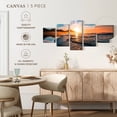 thumbnail image 5 of Elephant Stock Sunset Beach Waves Wall Art - Horizontal Multi Panel Canvas - Living Room Wall Decor - Beach Multi Panel - Teal And Orange Decor - 74" x 34", 5 of 8