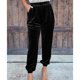 thumbnail image 1 of Pantalones con puños cónicos para mujer, bolsillos laterales, Color puro, pierna recta, pantalones informales con cintura elástica y puños ceñidos, 1 of 5