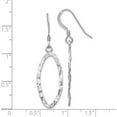 thumbnail image 4 of Solid Sterling Silver Rhodium-plated Diamond Cut Shepherd Hook Dangle Earrings - 43mm, 4 of 6