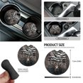 thumbnail image 6 of Yuyamidu Deer Car Seat Cover Full Set of 15 Piece Steering Wheel Cover American Flag Seat Belt Covers Trash Can Air Vent Pouch Rear View Mirror Cover Coasters Key Chain Car Accessories, 4th of July, 6 of 7