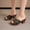 Black, variant on Women's Metal Buckle Block Heel Slide Sandals Open-Toe Mules Summer Breathable Casual Footwear Black 41