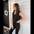 thumbnail image 4 of Camisetas Sin Mangas con Cuello en V para Mujer, Color Negro, Talla M, 4 of 6