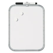 BI-SILQUE Magnetic Dry Erase Board, 11 x 14, White Plastic Frame