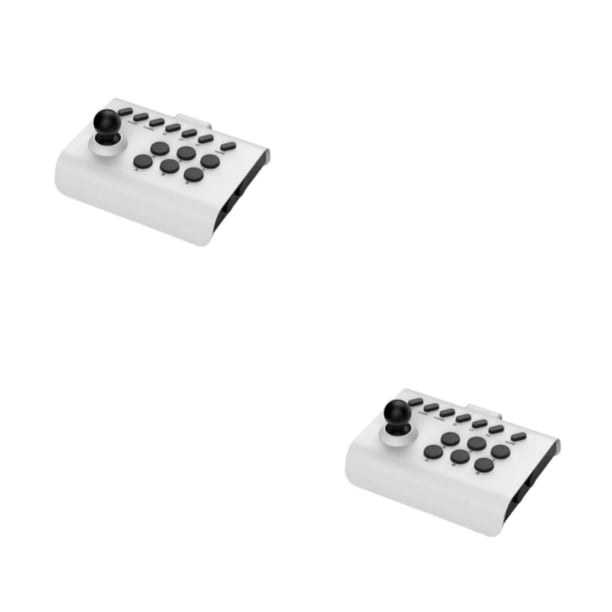 Methold Joystick inalámbrico Suministros para juegos Base antideslizante Computadora Teléfono móvil Control Stick Controlador de juegos Blanco negro 2Conjunto