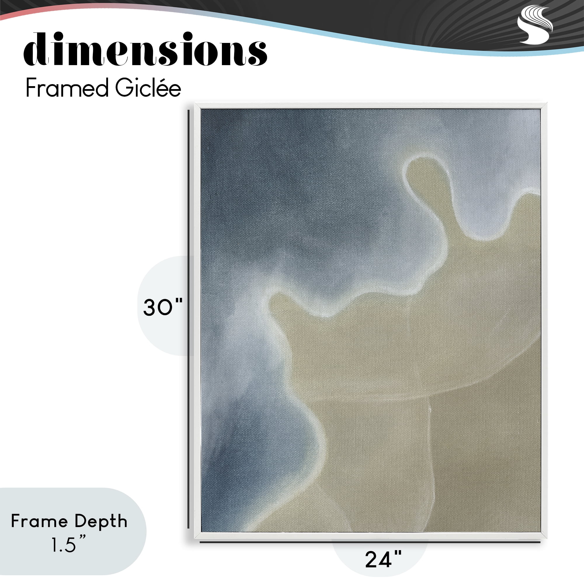 Stupell Industries Turning The Tides Abstract White Framed Giclee Art, design by Grace Popp