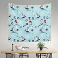 thumbnail image 2 of Pofeuu Sailboats Anchors Print Wall Tapestry Decoration Wall Hanging Tapestry 60 x 51 Inch, 2 of 6