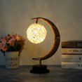 thumbnail image 2 of Muyoka Lámpara lunar encantada con luz cálida, cuerda de cáñamo, luz nocturna, funciona con pilas, lámpara de galaxia encantada, luz de luna LED colgante para decoración de sala de estar y dormitorio Muyoka Hogar, 2 of 7