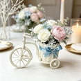 thumbnail image 5 of Bklubk Faux Rattan Weave Tricycle Shaped Flower Basket With Wheel And Handle Multi Functional Storage Basket Fruit Basket Cute Rural Decor For Weddings Party Festivals, 5 of 6