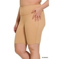 thumbnail image 3 of Zenana Women’s Plus Size Brushed Wide Waistband Outseam Biker Regular Size Shorts – Soft & Stretchy Everyday Comfort, 3 of 4