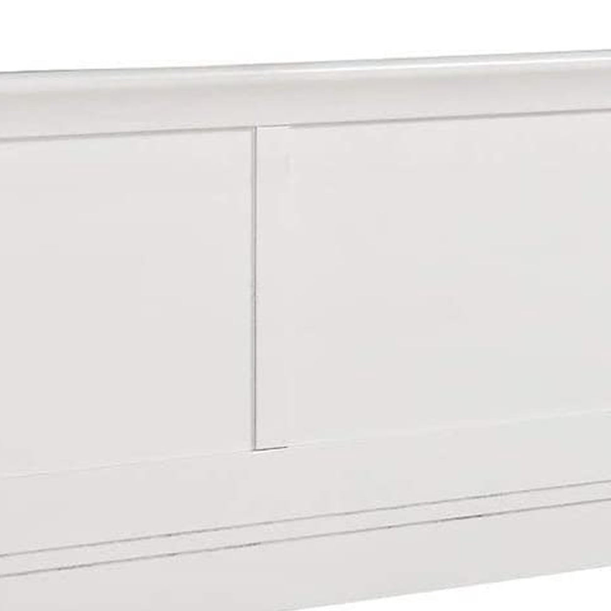 Transitional Panel Design Sleigh Twin Size Bed, White
