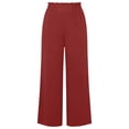 thumbnail image 5 of Arlun Casual Wide Leg Palazzo Pants for Women Loose Fit Straight Leg Trousers with Pockets Lace Elastic High Waisted Pleated Trim Detail Comfortable Flowy Bottoms Red S, 5 of 5
