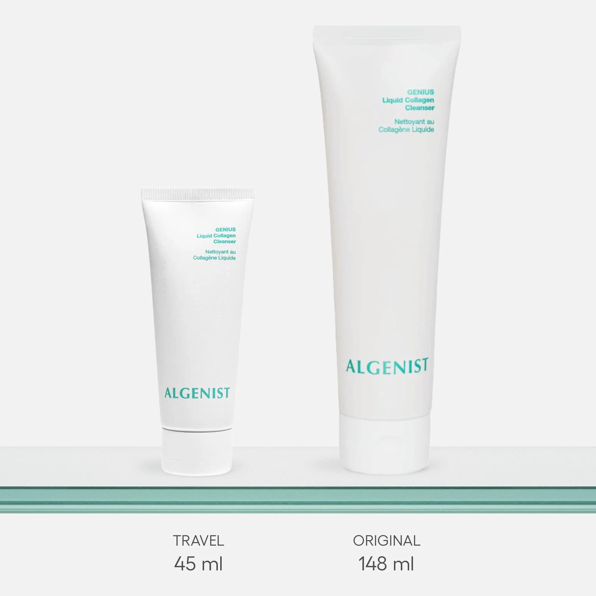 Algenist GENIUS Liquid Collagen Foaming Facial Cleanser - Travel Size Hydrating Face Wash & Makeup Remover with Alguronic Acid and Microalgae Oil to Nourish & Restore Skin's Radiance (1.5 oz, 2 count