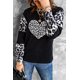 thumbnail image 2 of ABPHQTO Top de manga larga con bloque de color en forma de corazón de leopardo para mujer, 2 of 5