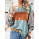 thumbnail image 3 of Blusas de Larga para Mujer, de Gran Tamaño, Modernas, con Cuello Redondo, Informales, con Bloques de Color. Judías M, 3 of 5