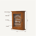 thumbnail image 2 of Caja de llaves de madera, pared, gabinete para llaves con puerta magnética, con 6 ganchos-B, 2 of 7
