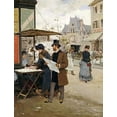 thumbnail image 2 of Miralles y Galup, Francisco 25x32 Gold Ornate Wood Framed with Double Matting Museum Art Print Titled - Parisian Street Scene, 2 of 4