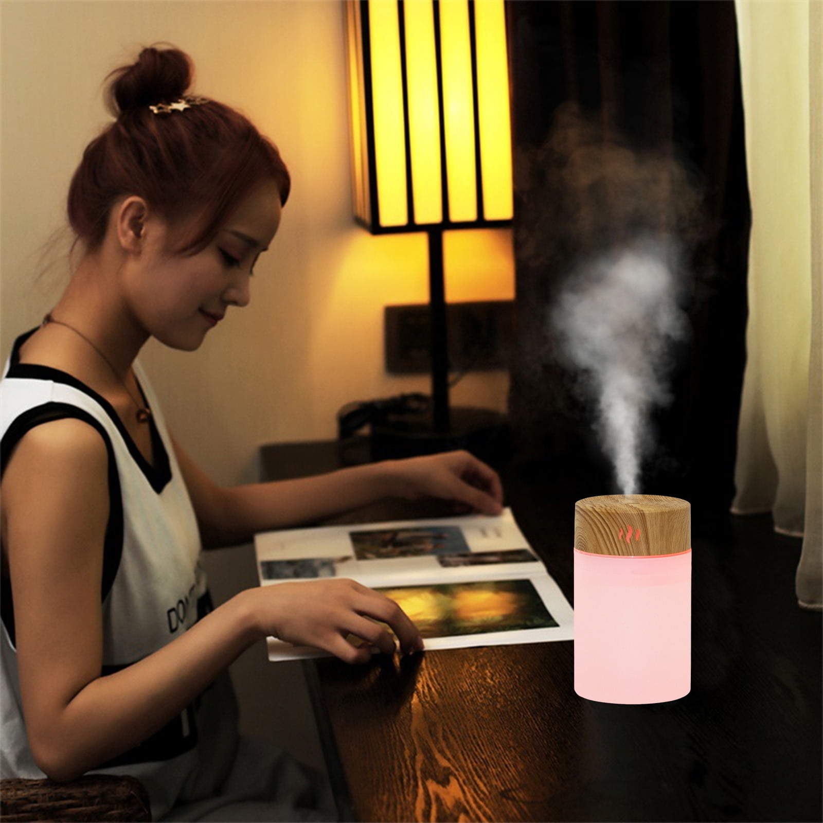 Uandlove Small Humidifiers for Bedroom Car Humidifier Light Portable Mini Humidifier Colorful LED Night USB Charger For Bedroom