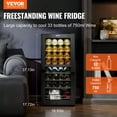 thumbnail image 2 of Enfriador de vino VEVOR para 32 botellas, refrigerador para vinos de doble zona y doble temperatura, refrigerador independiente con control digital, puerta de vidrio templado con protección UV, 2 of 9