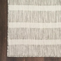 Pemberly Row Contemporary 7' x 10' Fabric Grey Ivory Area Rug
