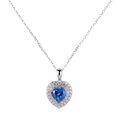 thumbnail image 3 of Collar para Mujer de Plata .925 con Zirconia Cúbica, LuckyLy  Cadena y Dije de Corazón Brillante – Joyería Ideal como Regalos para Mamá y Regalos para Mujer San Valentín y Navidad, Modelo Zaria azul, 3 of 7