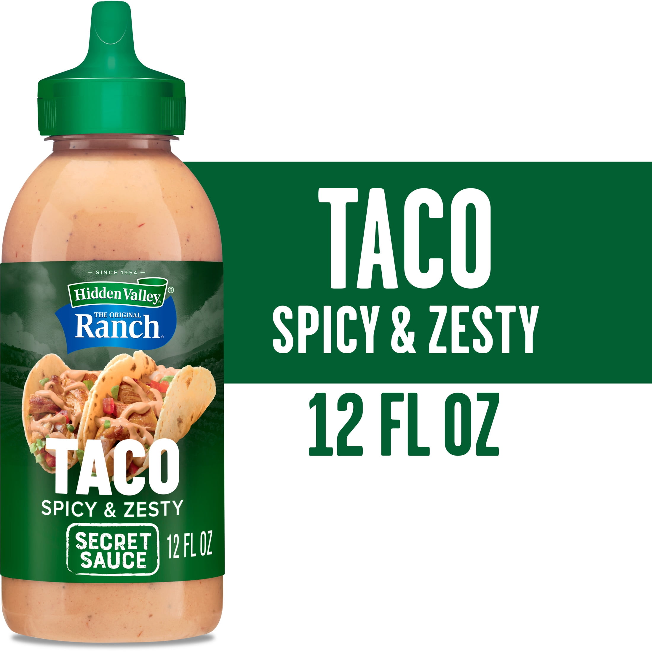 (6 pack) Hidden Valley Ranch Spicy & Zesty Taco Secret Sauce, 12 fl oz Squeeze Bottle