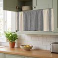 thumbnail image 6 of Grey Stripe Cabinet Curtains for Kitchen 11"W x 13"L, Modern Geometric Classic Linear Slub Fabric Texture Vanity Cabinet Curtains Magic Tape Short Curtain Decor Privacy Panel for Bathroom Laundry, 6 of 9