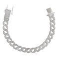 thumbnail image 1 of JOYARIS Pulsera Regalo Hombre Cubana Diamante Hip Hop Plata Ley 925 Talla Largo / Ancho 21 cm x 0.2 cm PT-0000917, 1 of 4