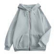 thumbnail image 5 of Resicozy Zip Up Hoodie Women Oversized Long Sleeve Sweatshirts Comfy Lightweight Y2k Jackets Loose Fit Hooded Sweatshirt Light Gray S, 5 of 5