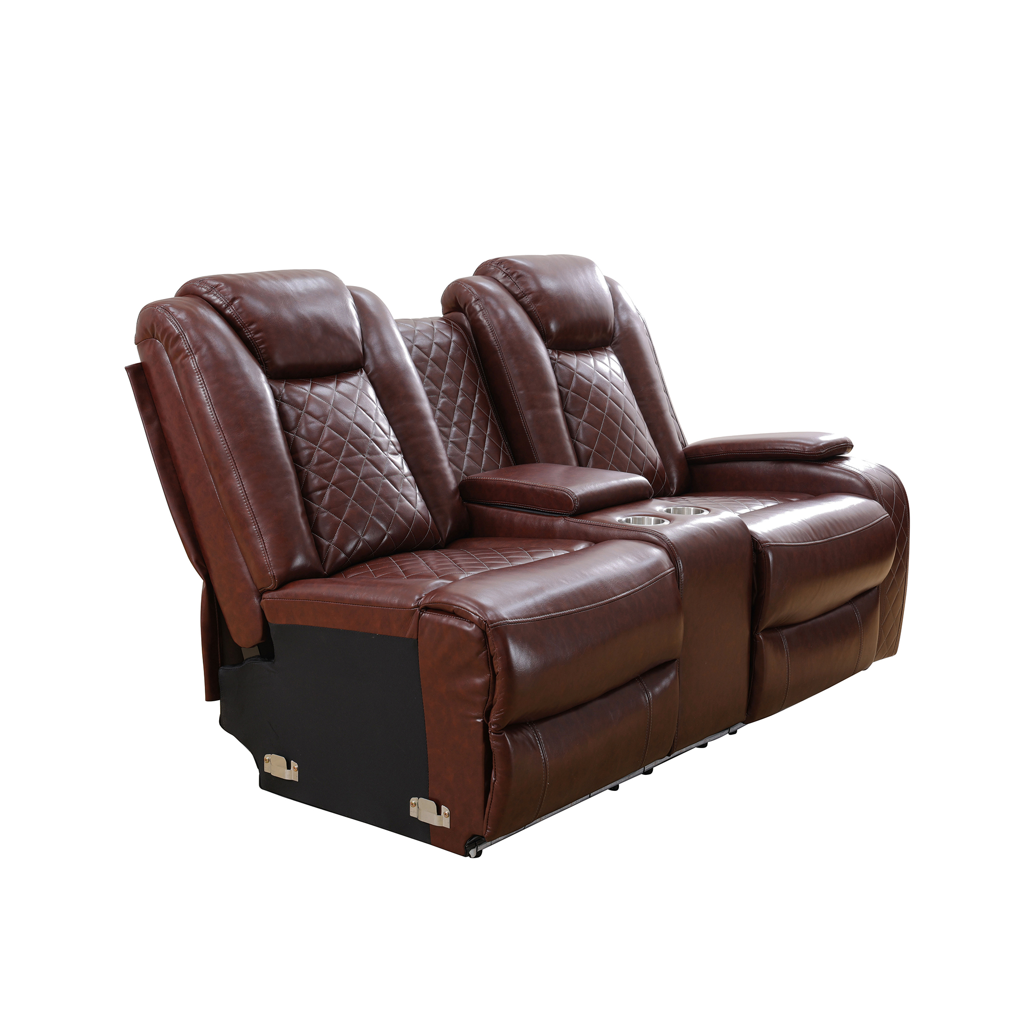 Gewnee Multi-Functional Electric Sofa,Adjustable Height with USB Charging Function,Storage Function,LED Ambient Light and Princess Seat.Brown Red