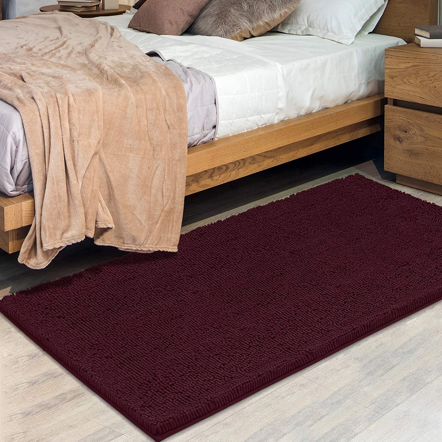 IGUOHAO Absorbent Microfiber Chenille Door Mat Runner for Front Inside