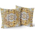 thumbnail image 2 of Navy Blue Yellow Pillow Covers 20x20 Set of 2 Rustic Vintage Ethnic Carpet Pattern Boho Design Geometric Floral Print Decorative Throw Pillows Fall Farmhouse Cushion Case Decor for Couch Sofa Bed, 2 of 7