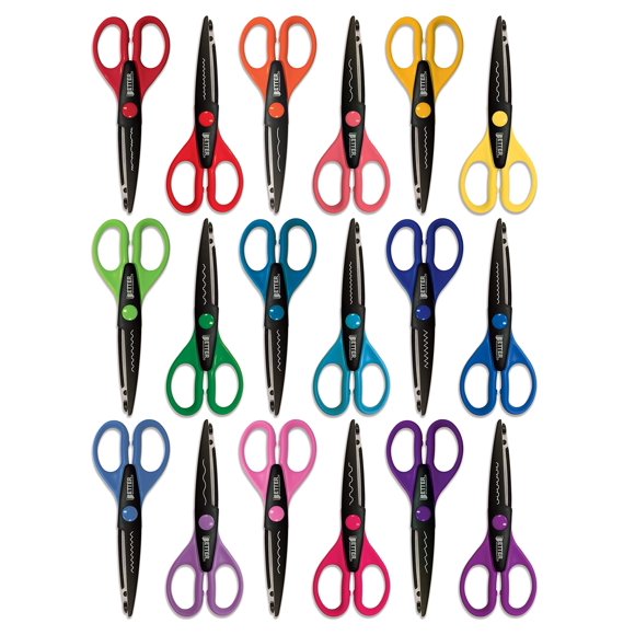 Craft Scissors Better Office Products, 18 colores con diseño de bordes