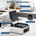 thumbnail image 4 of 1800W Commercial Panini Press & Electric Grill, 9x9 Inch Sandwich Maker with 6-Temp Control, 110V Indoor Grill for Burgers, Panini, Breakfast, Silver, 4 of 8