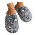 thumbnail image 3 of WOYY Women's Fuzzy Slippers Winter Warm Soft Soled Slippers Star Prints House Shoes, 3 of 7