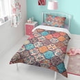 thumbnail image 4 of Boho Bohemia Flower Duvet Cover and Pillowcase Set for Single Bedding, Bedroom Accessories for Kids Teens, 4 of 5